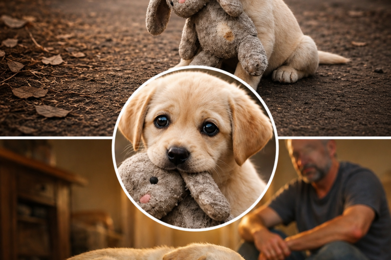 A Quiet Labrador Puppy Held Onto One Toy Until Help Came