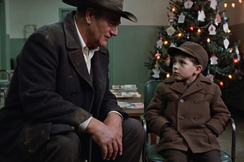 John Wayne Found a Boy Sitting Alone at Christmas — Nobody Asked Him to Do What He Did Next D